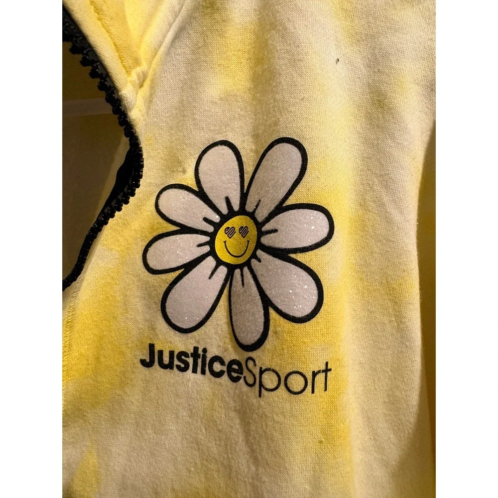 Justice Yellow Zip Up Sweatshirt Sz L YOUTH (12-14)
